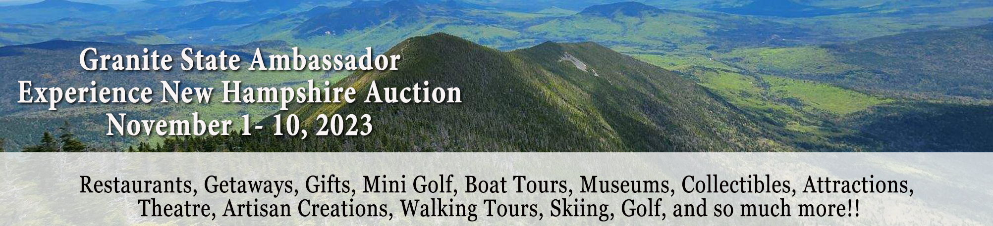 Experience New Hampshire Family Fun Auction banner image