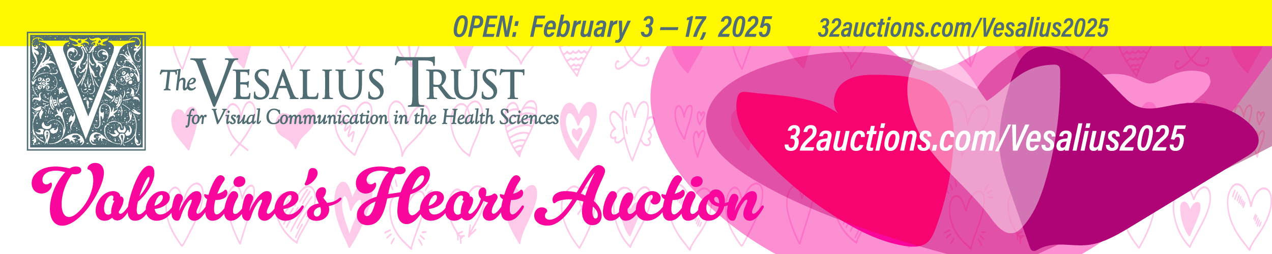 Vesalius Trust Valentines Heart Auction banner image