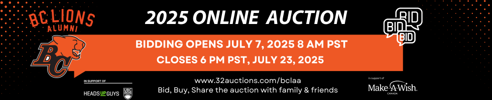 BC Lions Alumni Auction banner image