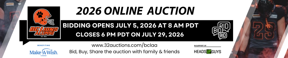 BC Lions Alumni Auction banner image