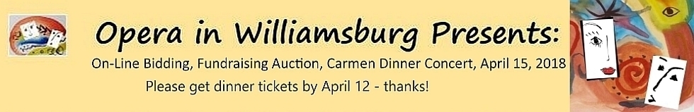 On-line early bids, Carmen Dinner Concert Auction banner image