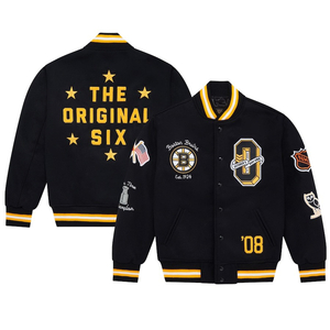 NHL Boston Bruins Black Varsity Jacket (Med)