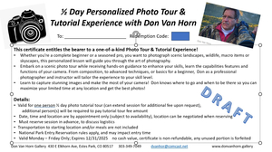 ½ Day Personalized Photo Tour/Tutorial (2 of 2)