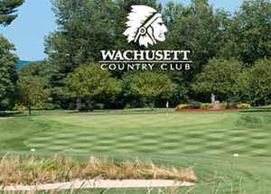 Foursome with carts at Wachusett Country Club