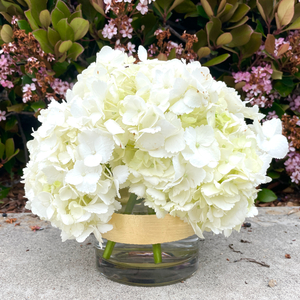 Flower Centerpiece with Handmade Gold Leaf Vase