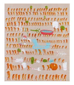 Pilgrims - Original acrylic and pencil on linen