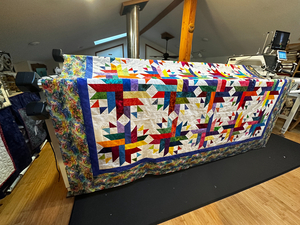 Colorful Geometric Quilt Made by a Sitka Local!!