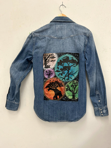 Painted Jean Jacket by Emilia Valerio