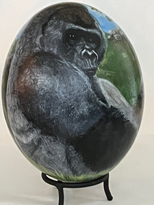 Painted Ostrich Egg