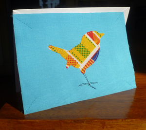 Fabric Collage Greeting Card