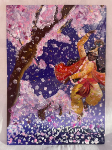 Amma's Rasa Lila (2 paintings of Radha & Krishna)