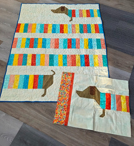 QUILT - Dachshund Quilt with Matching Pillowcase