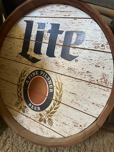 Old Barrel Top Beer Sign