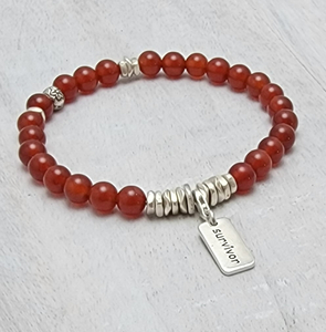 SOLSISS Carnelian/Sterling “Survivor” Bracelet