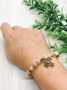 Sacred Heart Cross Stretch Bracelet