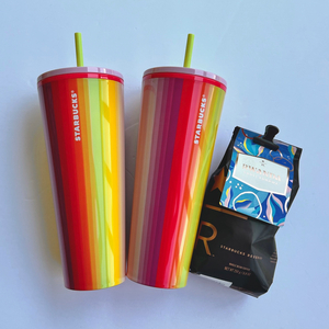 028 — Starbucks Matching Tumblers w/ Coffee Beans