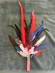 Large Scarlet Feather Fan