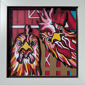 “Judgy Chickens” 8x8 paper craft by Hailey