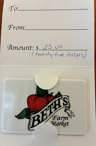 $25 Gift Certificate Beth's Farm Market