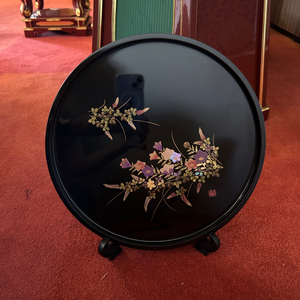 204 Vintage Round Lacquer Serving Tray