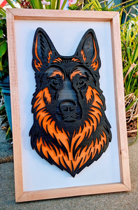 Handcrafted German Shepherd Mandala Art