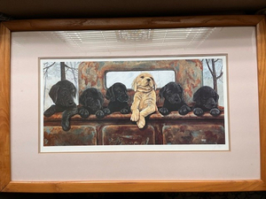 "Six Pack to Go" Vintage Framed Signed Print