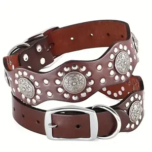 152: Leather Dog Collar - Dark Brown