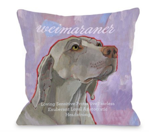 182: One Bella Casa Weimaraner Pillow 18 By 18Inch