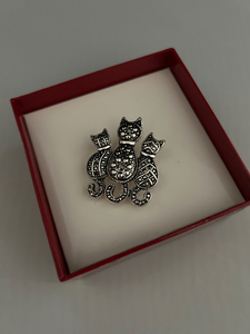 Three Cat Brooch