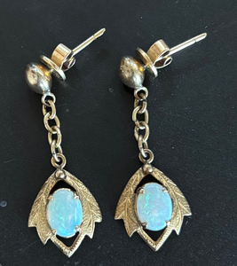 Antique Neoclassical Opaline Earrings