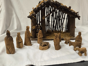 Wooden Nativity scene