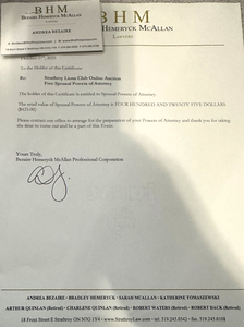 Spousal Powers of Attorney Gift Certificate