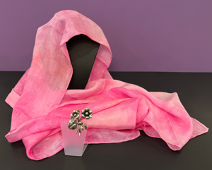 Silk Scarf & Sterling Silver Pin