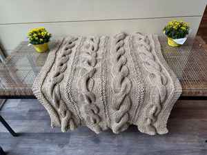 Cable Knit Oatmeal Afghan