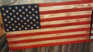Wooden Flag made from Repurposed Pine