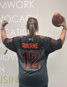 Signed Nathan Rourke BC Lions Gun Metal Jersey