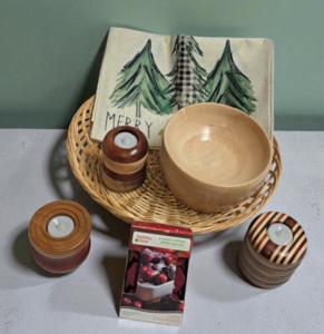 Wooden Bowl & Votives Centerpiece