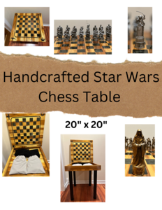 20" x 20" Star Wars Chessboard Table