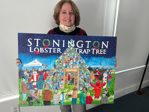 179: Painting of 2024 Stonington Lobster Trap Tree