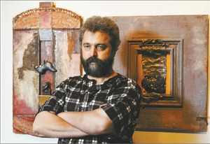 017   *acrylic on textured paper "Cut out door"