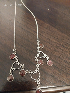 Silver and Garnet Necklace From India