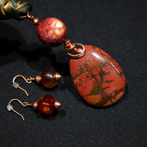 Picasso Jasper Necklace and Earrings