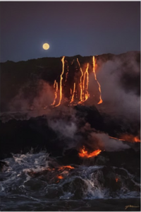 "Moonset Lava Falls" Premium Photo on Metal