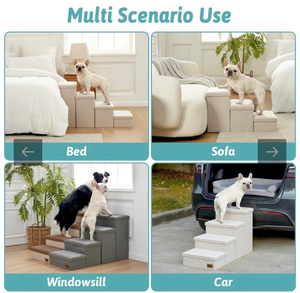 COZY KISS Dog Stairs with Storage, 4 Steps
