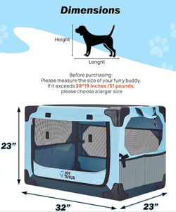 JOYTUTUS Collapsible Dog Crate (Blue)