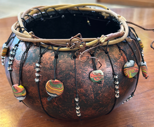 Artisan grown and created Gourd Vessel