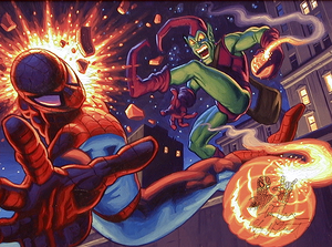 Hildebrandt Spider-Man vs Green Goblin Giclee 2002