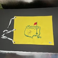 Dustin Johnson Signed Masters Flag