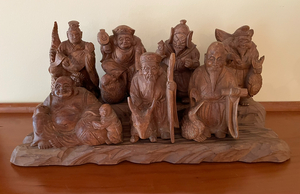 Hand Carved Seven Buddhas