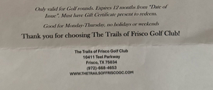 FOUR Rounds of Golf – Trails of Frisco Golf Club